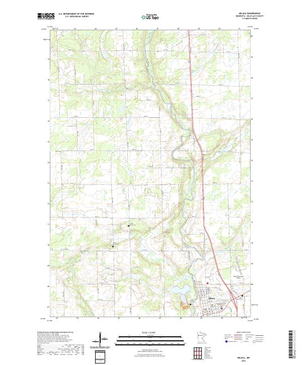 Milaca, MN — USGS 7.5-minute topo (2022)