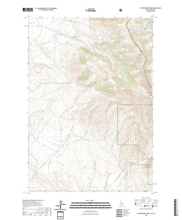 Cottonwood Creek, ID-MT — USGS 7.5-minute topo (2023)