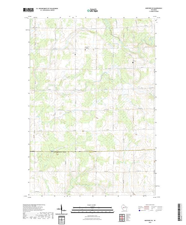 Medford SW, WI — USGS 7.5-minute topo (2022)