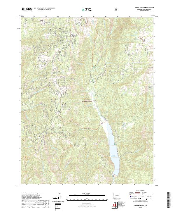 Lemon Reservoir, CO — USGS 7.5-minute topo (2022)