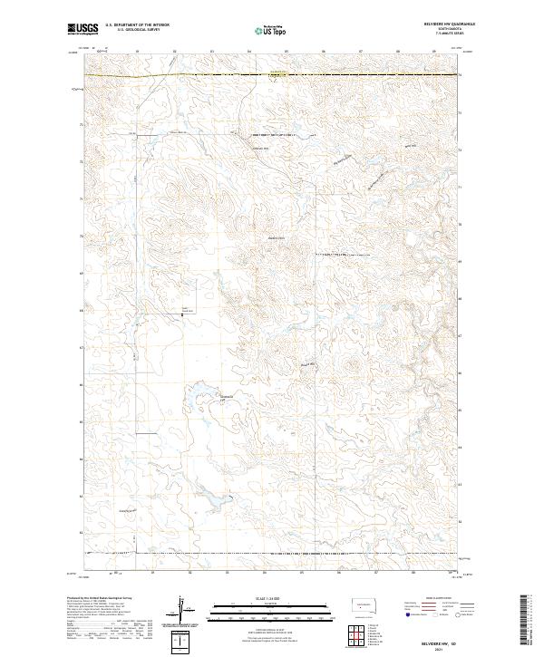 Belvidere NW, SD — USGS 7.5-minute topo (2021)