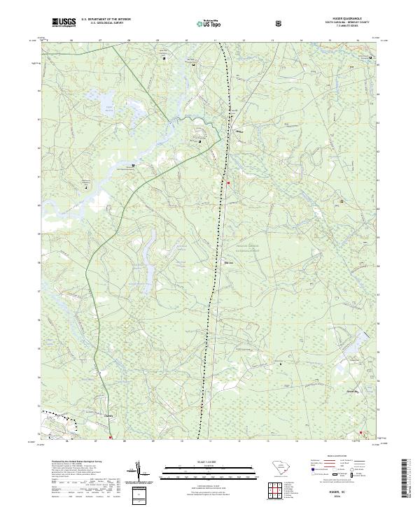 Huger, SC — USGS 7.5-minute topo (2024)