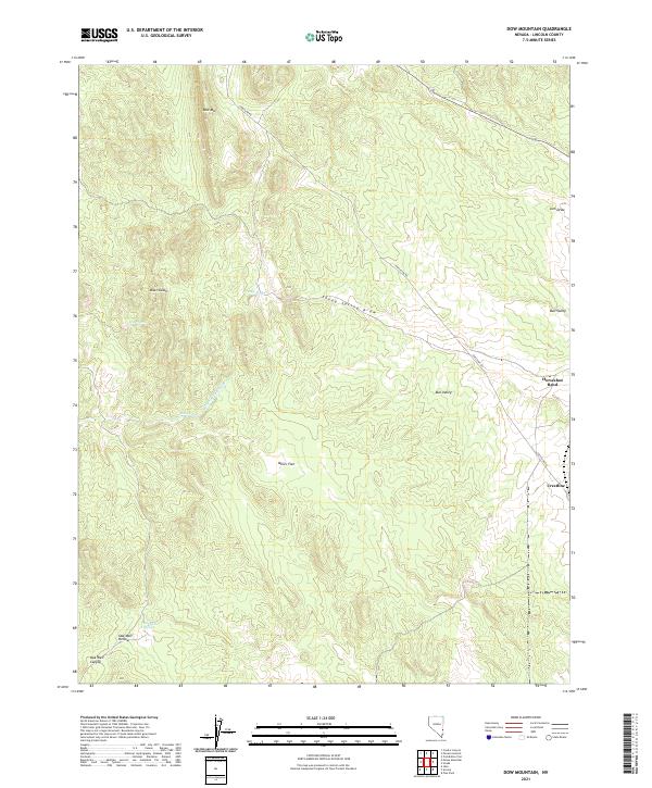 Dow Mountain, NV — USGS 7.5-minute topo (2021)