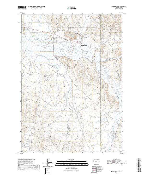 Jordan Valley, OR-ID — USGS 7.5-minute topo (2024)