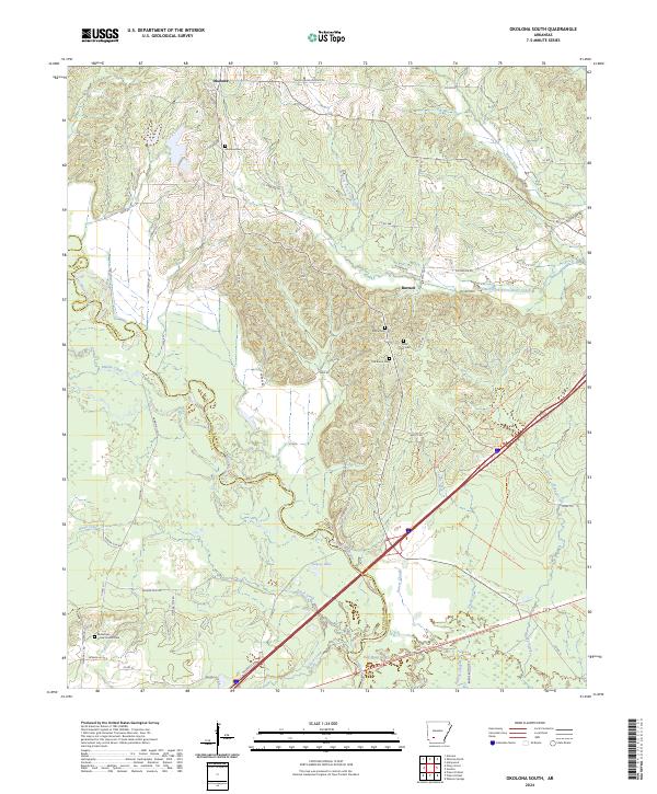 Okolona South, AR — USGS 7.5-minute topo (2024)