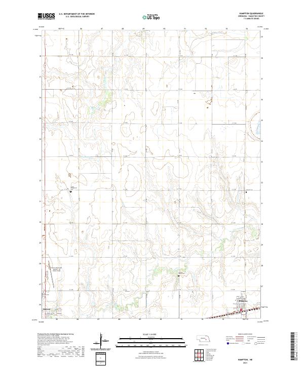 Hampton, NE — USGS 7.5-minute topo (2021)