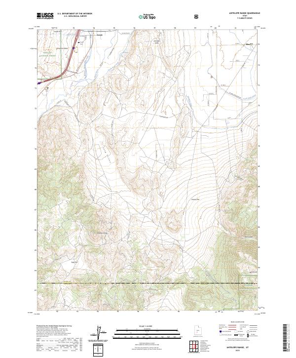 Antelope Range, UT — USGS 7.5-minute topo (2023)