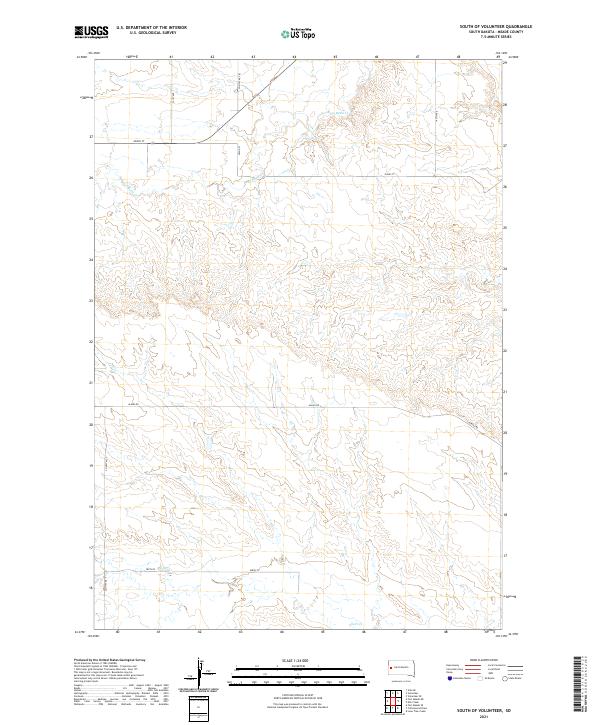 South of Volunteer, SD — USGS 7.5-minute topo (2021)