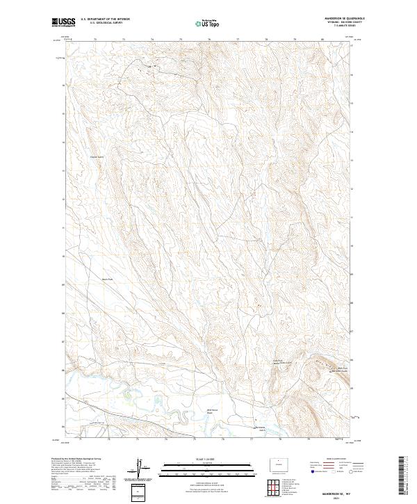 Manderson SE, WY — USGS 7.5-minute topo (2021)