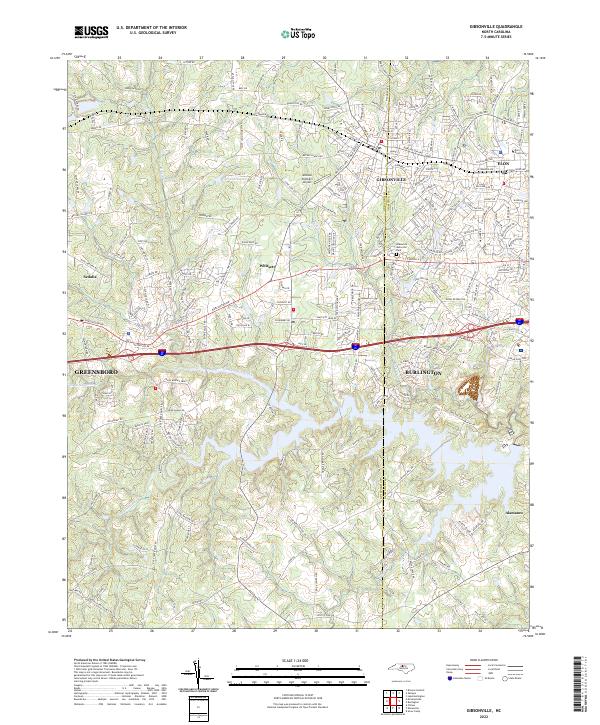 Gibsonville, NC — USGS 7.5-minute topo (2022)