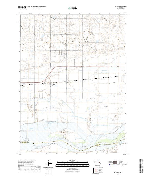 Richland, NE — USGS 7.5-minute topo (2021)