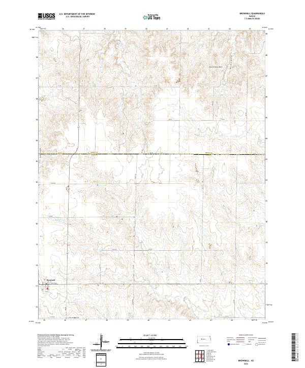 Brownell, KS — USGS 7.5-minute topo (2022)