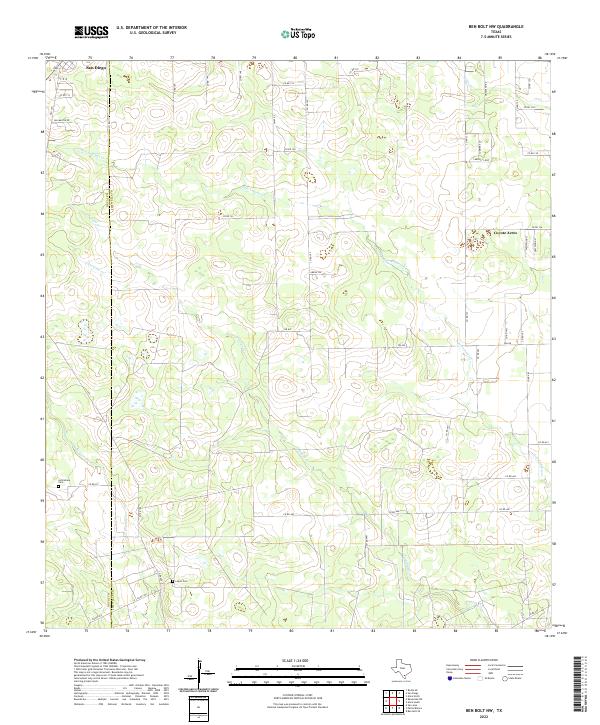 Ben Bolt NW, TX — USGS 7.5-minute topo (2022)