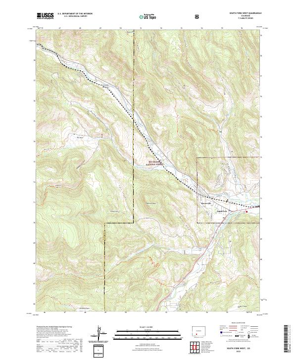 South Fork West, CO — USGS 7.5-minute topo (2022)