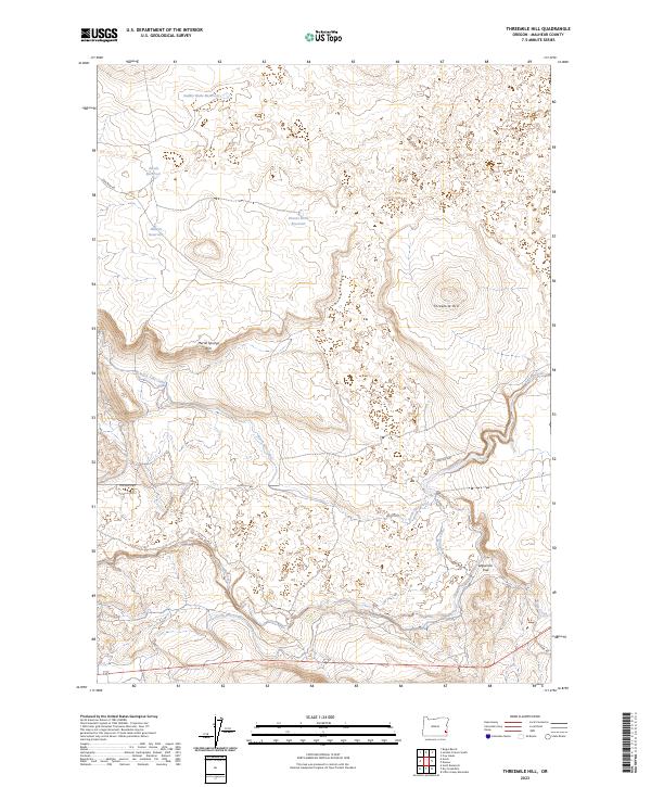 Threemile Hill, OR — USGS 7.5-minute topo (2023)