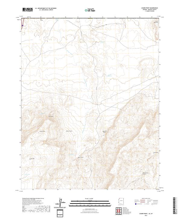 Lizard Point, AZ-UT — USGS 7.5-minute topo (2021)