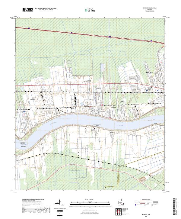 Reserve, LA — USGS 7.5-minute topo (2024)
