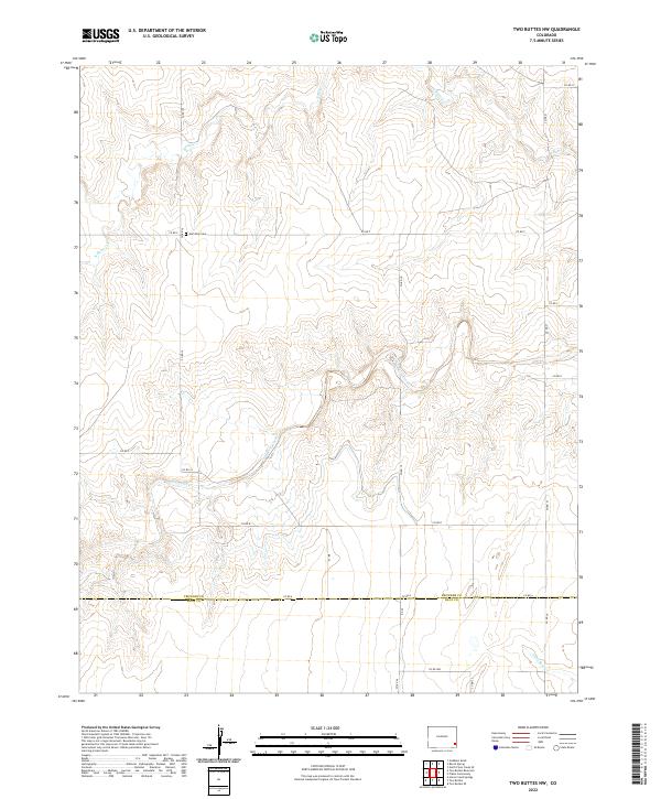 Two Buttes NW, CO — USGS 7.5-minute topo (2022)