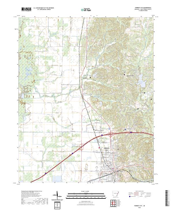 Forrest City, AR — USGS 7.5-minute topo (2024)