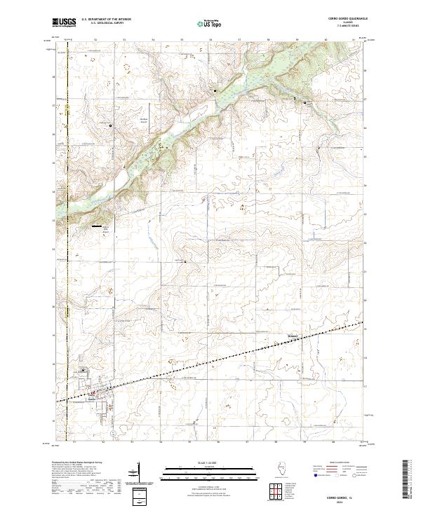 Cerro Gordo, IL — USGS 7.5-minute topo (2024)