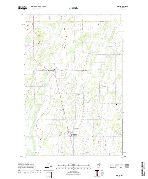 Bertha, MN — USGS 7.5-minute topo (2022)