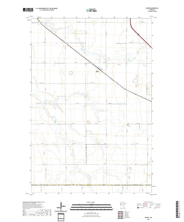 Baker, MN — USGS 7.5-minute topo (2022)
