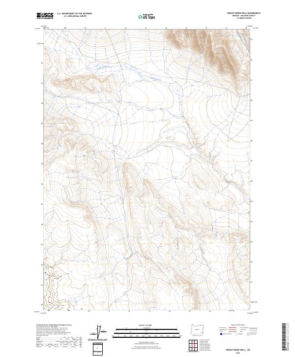 Grassy Ridge Well, OR — USGS 7.5-minute topo (2023)