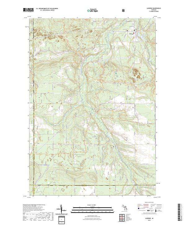 Luzerne, MI — USGS 7.5-minute topo (2023)