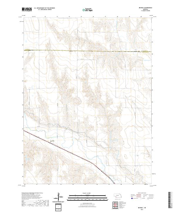 Beverly, NE — USGS 7.5-minute topo (2021)