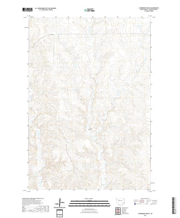 Longbrake Ranch, SD — USGS 7.5-minute topo (2021)