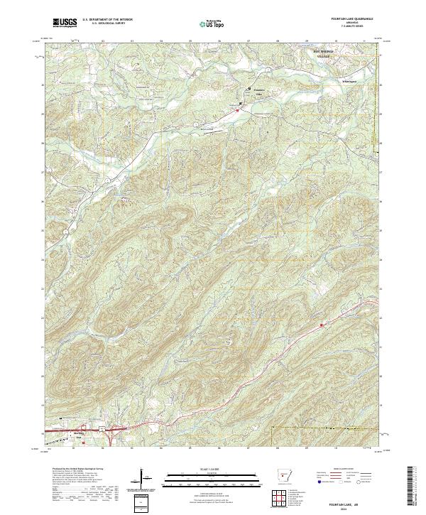 Fountain Lake, AR — USGS 7.5-minute topo (2024)