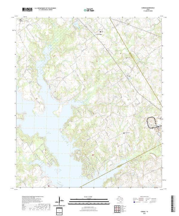 Farrar, TX — USGS 7.5-minute topo (2022)