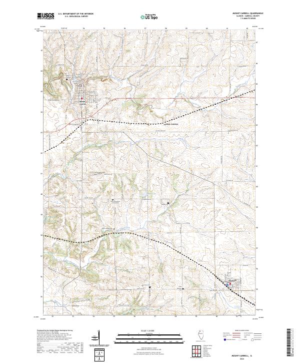 Mount Carroll, IL — USGS 7.5-minute topo (2024)