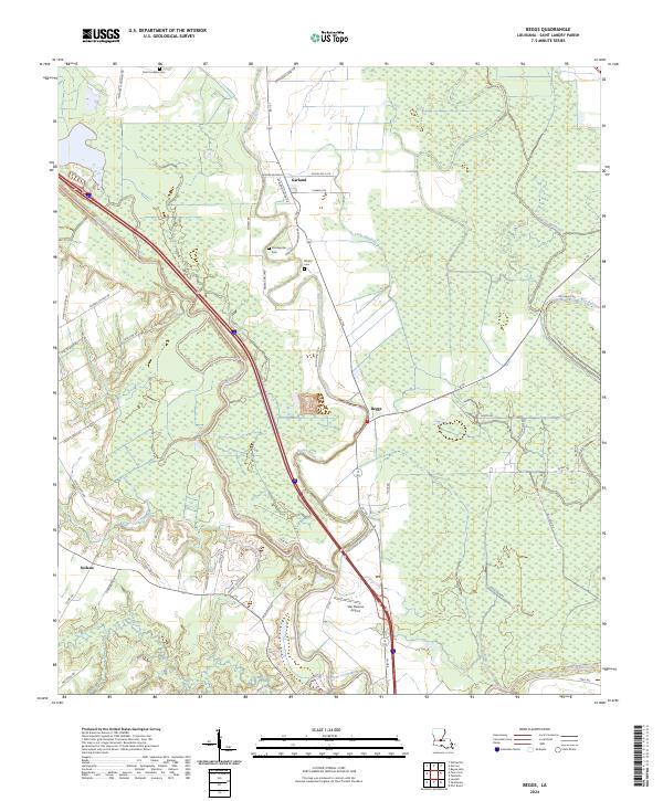 Beggs, LA — USGS 7.5-minute topo (2024)