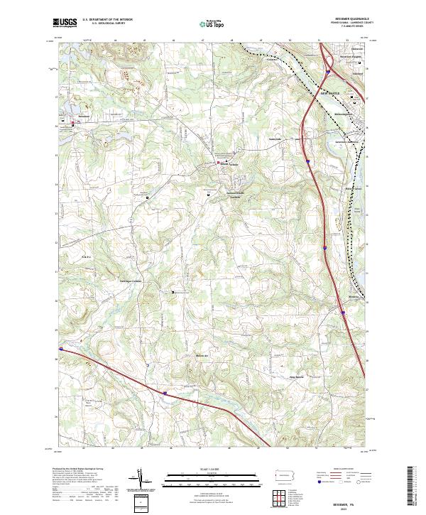 Bessemer, PA — USGS 7.5-minute topo (2023)