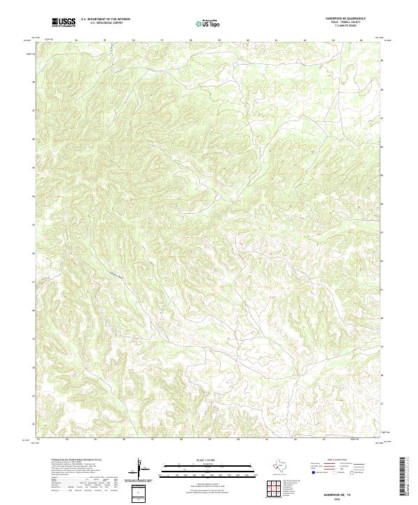 Sanderson NE, TX — USGS 7.5-minute topo (2022)