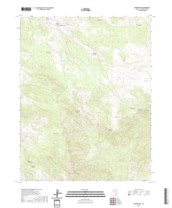 Bunker Peak, NV — USGS 7.5-minute topo (2021)