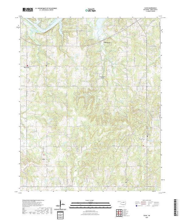 Olive, OK — USGS 7.5-minute topo (2022)