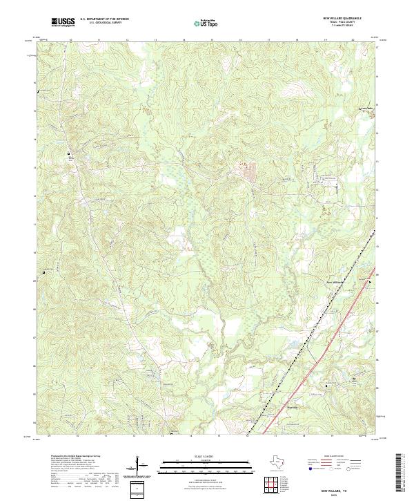 New Willard, TX — USGS 7.5-minute topo (2022)
