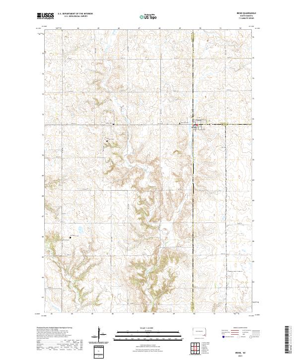 Irene, SD — USGS 7.5-minute topo (2021)