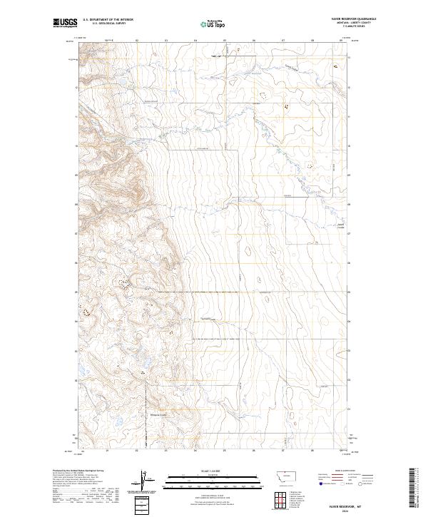 Vaver Reservoir, MT — USGS 7.5-minute topo (2024)