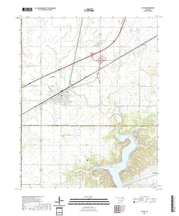 Afton, OK — USGS 7.5-minute topo (2022)