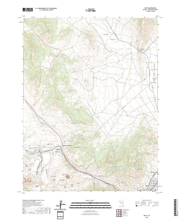 Ruth, NV — USGS 7.5-minute topo (2023)