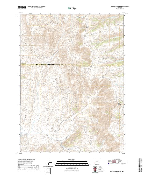 Sawtooth Mountain, WY — USGS 7.5-minute topo (2021)