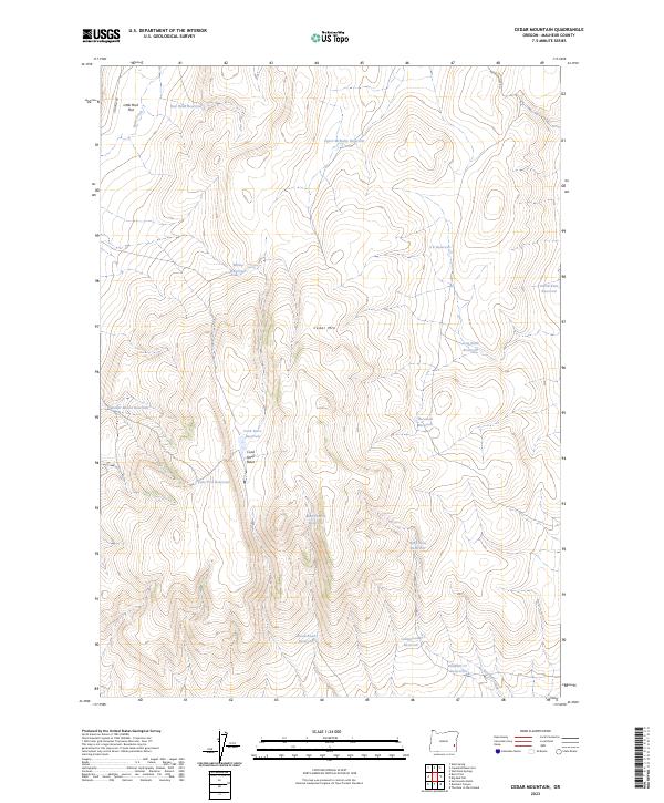 Cedar Mountain, OR — USGS 7.5-minute topo (2023)