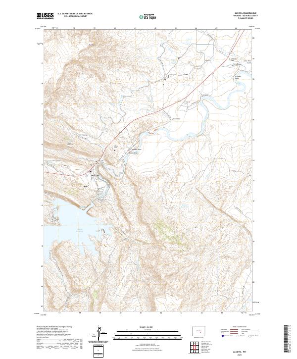 Alcova, WY — USGS 7.5-minute topo (2021)