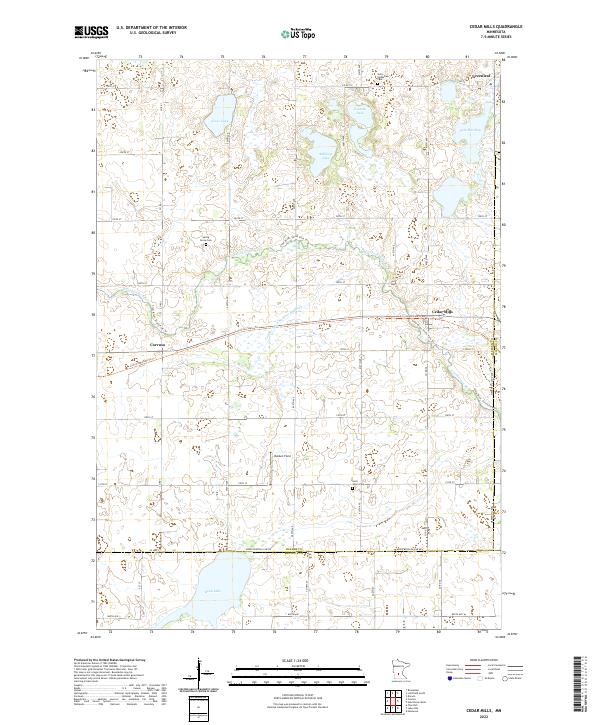 Cedar Mills, MN — USGS 7.5-minute topo (2022)