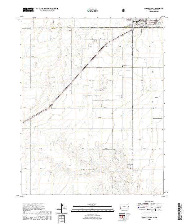 Elkhart South, KS-OK — USGS 7.5-minute topo (2022)