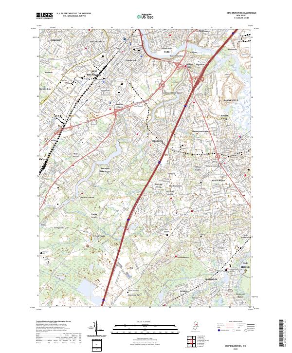 New Brunswick, NJ — USGS 7.5-minute topo (2023)