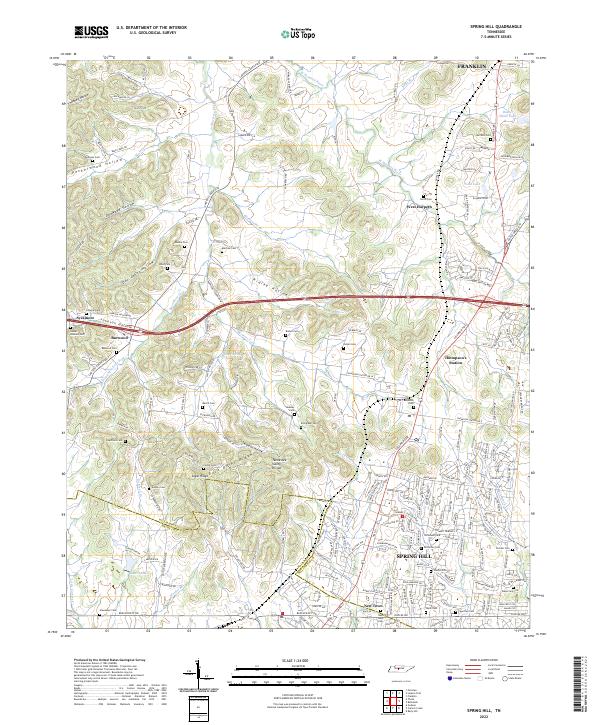 Spring Hill, TN — USGS 7.5-minute topo (2022)
